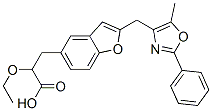 2-ethoxy-3-(2-((5-methyl-2-phenyloxazol-4-yl)methyl)benzofuran-5-yl)propionic acid Struktur