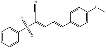 (2E,4E)-5-(4-methoxyphenyl)-2-(phenylsulfonyl)-2,4-pentadienenitrile Struktur