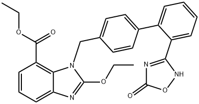 1H-BenziMidazole-7-carboxylic acid, 1-[[2'-(2,5-dihydro-5-oxo-1,2,4-oxadiazol-3-yl)[1,1'-biphenyl]-4-yl]Methyl] -2-ethoxy-, ethyl ester Struktur