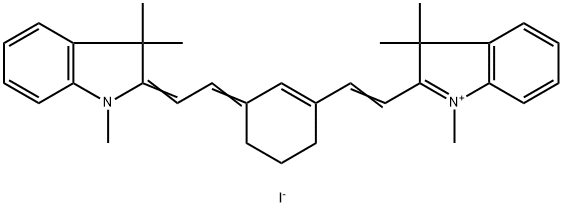 1,3,3-TRIMETHYL-2-((E)-2-(3-[(E)-2-(1,3,3-TRIMETHYL-1,3-DIHYDRO-2H-INDOL-2-YLIDENE)ETHYLIDENE]-1-CYCLOHEXEN-1-YL)ETHENYL)-3H-INDOLIUM IODIDE Struktur