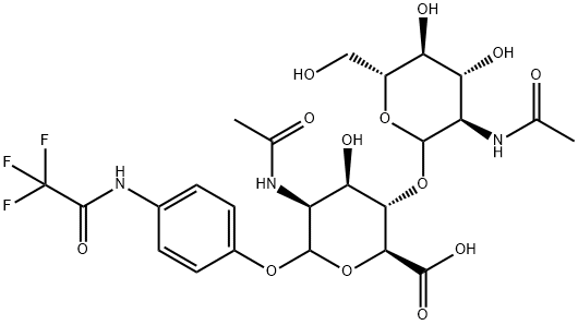 4-trifluoroacetamidophenyl 2-acetamido-4-O-(2-acetamido-2-deoxyglucopyranosyl)-2-deoxymannopyranosiduronic acid Struktur