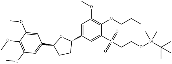 2-(3-methoxy-2-propoxy-5-((2S,5S)-5-(3,4,5-trimethoxyphenyl)tetrahydrofuran-2-yl)phenylsulfonyl)ethanol Struktur