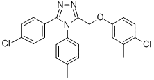 4H-1,2,4-Triazole, 3-((4-chloro-3-methylphenoxy)methyl)-5-(4-chlorophe nyl)-4-(4-methylphenyl)- Struktur