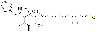 1-Benzyl-4-(8,11-dihydroxy-4-methyl-1-undecenyl)-5,6,7,7a-tetrahydro-7-methyl-6-methylene-3a,5(4H)-isoindolinediol Struktur