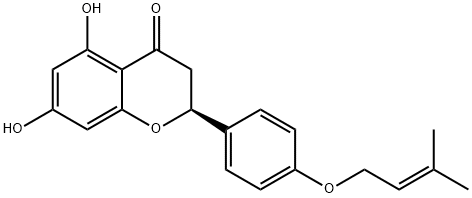 2,3-Dihydro-2α-[4-[(3-methyl-2-butenyl)oxy]phenyl]-5,7-dihydroxy-4H-1-benzopyran-4-one Struktur