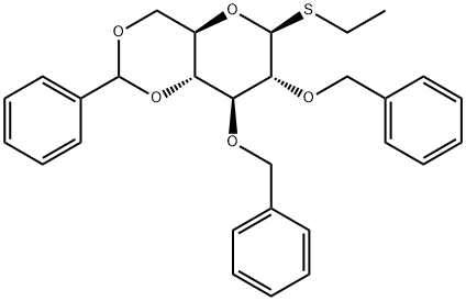 Ethyl 2,3-di-O-benzyl-4,6-O-benzylidene-1-thio-b-D-glucopyranoside Struktur