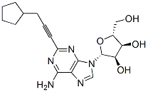 2-(3-cyclopentyl-1-propyn-1-yl)adenosine Struktur