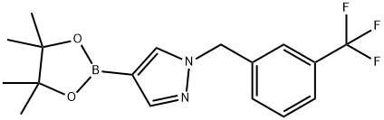 4-(4,4,5,5-Tetramethyl-[1,3,2]dioxaborolan-2-yl)-1-(3-trifluoromethyl-benzyl)-1H-pyrazole Struktur