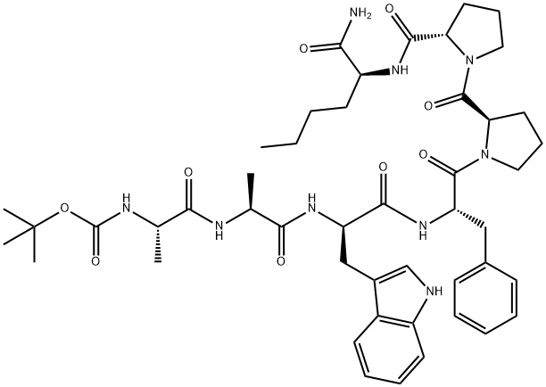 BOC-ALA-ALA-D-TRP-PHE-D-PRO-PRO-NLE-NH2 Struktur