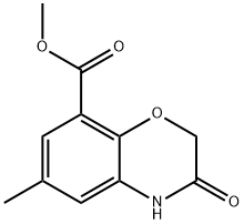 Methyl 6-methyl-3-oxo-3,4-dihydro-2H-1,4-benzoxazine-8-carboxylate Struktur