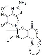 7-(2-(2-amino-5-chlorothiazol-4-yl)-2-methoxyiminoacetamido)-3-(imidazo(1,5-a)-pyridinium-1-yl)methyl-3-cephem-4-carboxylate Struktur