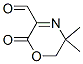 2H-1,4-Oxazine-3-carboxaldehyde, 5,6-dihydro-5,5-dimethyl-2-oxo- (9CI) Struktur