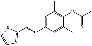 [2-methyl-4-[(E)-2-thiophen-2-ylethenyl]phenyl] propanoate Struktur