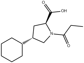 1-(1-Oxopropyl)-(4S)-4-cyclohexyl-L-proline Struktur