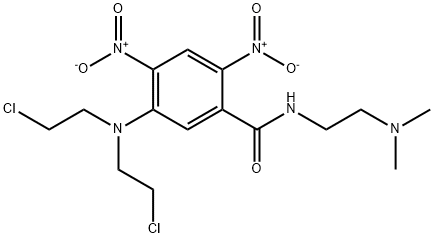 N-((N,N-dimethylamino)ethyl)-5-(N,N-bis(2-chloroethyl)amino)-2,4-dinitrobenzamide Struktur