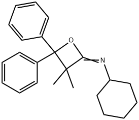 N-(3,3-Dimethyl-4,4-diphenyloxetan-2-ylidene)cyclohexylamine Struktur