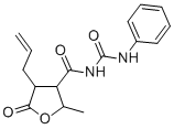 alpha-allyl-alpha-allophanyl-gamma-butyrolactone Struktur