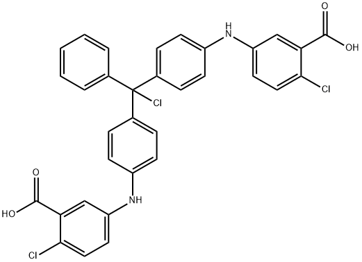 4,4'-BIS(3-CARBOXY-4-CHLOROPHENYL-AMINO)TRITYL CHLORIDE Struktur