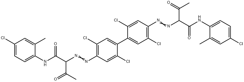 2,2'-[(2,2',5,5'-tetrachloro[1,1'-biphenyl]-4,4'-diyl)bis(azo)]bis[N-(4-chloro-o-tolyl)-3-oxobutyramide] Struktur