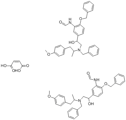 1-(4-Benziloxy-3-formylaminophenyl)-2-[N-benzyl-2'-(4-methoxyphenyl)-1'-methylethylamino]ethaol hemifumarate Struktur