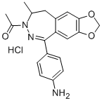 1-(4-Aminophenyl)-3-acetyl-4-methyl-7,8-methylene-dioxy-3,4-dihydro-5H -2,3-benzodiazepine Struktur