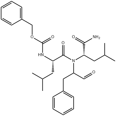 N-benzyloxycarbonyl-leucyl-leucyl-phenylalaninal Struktur