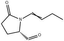 2-Pyrrolidinecarboxaldehyde,1-(1-butenyl)-5-oxo-,(S)-(9CI) Struktur