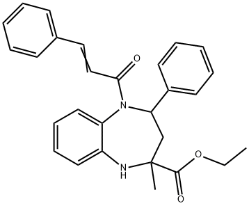 ethyl 5-methyl-3-phenyl-2-[(E)-3-phenylprop-2-enoyl]-2,6-diazabicyclo[ 5.4.0]undeca-7,9,11-triene-5-carboxylate Struktur