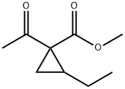 Cyclopropanecarboxylic acid, 1-acetyl-2-ethyl-, methyl ester (9CI) Struktur