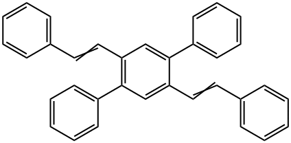 2,5-Diphenyl-1,4-bis(2-phenylethenyl)benzene Struktur