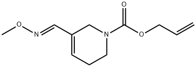 1(2H)-Pyridinecarboxylic acid, 3,6-dihydro-5-((methoxyimino)methyl)-,  2-propenyl ester, (E)- Struktur