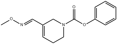 1(2H)-Pyridinecarboxylic acid, 3,6-dihydro-5-((methoxyimino)methyl)-,  phenyl ester, (E)- Struktur