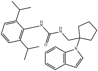 N(sup 1)-(1-(1-Indolyl)cyclopentylmethyl)-N(sup 2)-(2,6-diisopropylphe nyl)urea Struktur