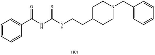 N-[2-(1-benzyl-4-piperidyl)ethylthiocarbamoyl]benzamide hydrochloride Struktur