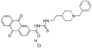 N-[2-(1-benzyl-4-piperidyl)ethylthiocarbamoyl]-9,10-dioxo-anthracene-2 -carboxamide hydrochloride Struktur