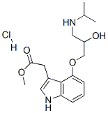 methyl 2-[4-[2-hydroxy-3-(propan-2-ylamino)propoxy]-1H-indol-3-yl]acet ate hydrochloride Struktur