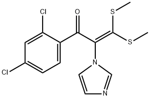 2-Propen-1-one,  1-(2,4-dichlorophenyl)-2-(1H-imidazol-1-yl)-3,3-bis(methylthio)- Struktur