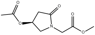 Methyl (S)-4-acetoxy-2-oxo-1-pyrrolidineacetate Struktur