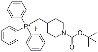 ((1-(tert-Butoxycarbonyl)piperidin-4-yl)-methyl)triphenylphosphonium iodide Struktur