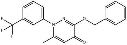 4(1H)-Pyridazinone, 6-methyl-3-(phenylmethoxy)-1-(3-(trifluoromethyl)p henyl)- Struktur