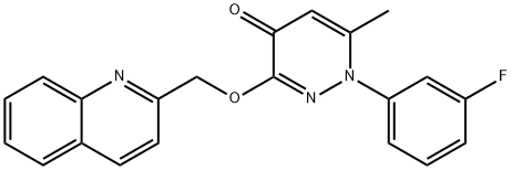 1-(3-Fluorophenyl)-6-methyl-3-(2-quinolinylmethoxy)-4(1H)-pyridazinone Struktur