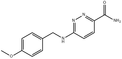 3-Pyridazinecarboxamide, 6-[[(4-methoxyphenyl)methyl]amino]- Struktur