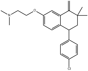 2-[5-(4-chlorophenyl)-7,7-dimethyl-8-methylidene-tetralin-2-yl]oxy-N,N -dimethyl-ethanamine Struktur