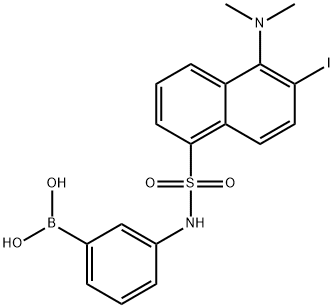 3-(5-dimethylamino-6-iodo-1-naphthalenesulfonamido)phenylboronic acid Struktur