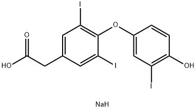 sodium 4-(4-hydroxy-3-iodophenoxy)-3,5-diiodophenylacetate Struktur