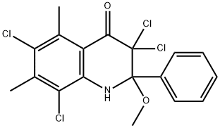 4(1H)-Quinolinone,  3,3,6,8-tetrachloro-2,3-dihydro-2-methoxy-5,7-dimethyl-2-phenyl- Struktur