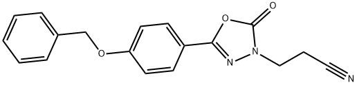 5-(4-(benzyloxy)phenyl)-3-(2-cyanoethyl)-1,3,4-oxadiazol-2(3H)-one Struktur