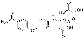 ((4-(4-amidinophenoxy)butanoyl)aspartyl)valine Struktur