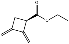 Cyclobutanecarboxylic acid, 2,3-bis(methylene)-, ethyl ester, (R)- (9CI) Struktur