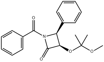 (3R-cis)-1-Benzoyl-3-(1-methoxy-1-methylethoxy)-4-phenyl-2-azetidinone Struktur